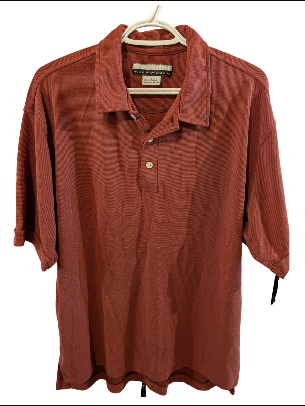 Tiger Woods Men's Bourgundy Short-Sleeve Polo
